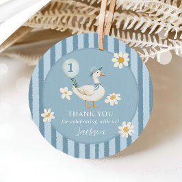 Etiquetas Para Recuerdos Silly Goose Daisy Boy Fiesta de primer cumpleaños