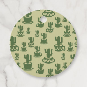 Etiquetas Para Recuerdos Silueta de cactus suculenta en tazas y macetas