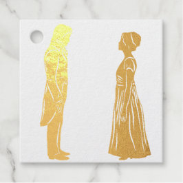 Etiquetas Para Recuerdos Silueta de Darcy y Elizabeth