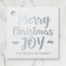 Silver Merry Christmas Joy Holidays Personalizado