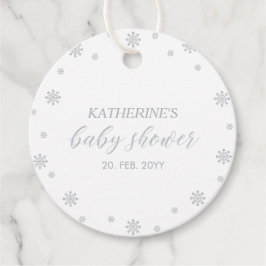Etiquetas Para Recuerdos Silver Winter Wonderland Baby Shower Gracias