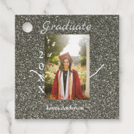 Etiquetas Para Recuerdos Silverglitter foto graduación agregar texto de cla