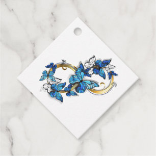 Etiquetas Para Recuerdos Símbolo infinito de mariposas Morpho azules