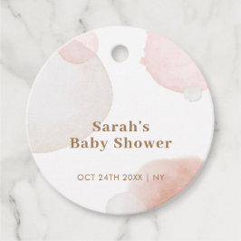 Etiquetas Para Recuerdos Simple Boho Watercolor Resumen Baby Shower