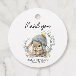 Etiquetas Para Recuerdos Simple Bunny Rabbit Baby Shower Favor Tag