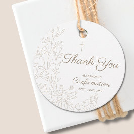 Etiquetas Para Recuerdos Simple Cross Floral Thank You Confirmation