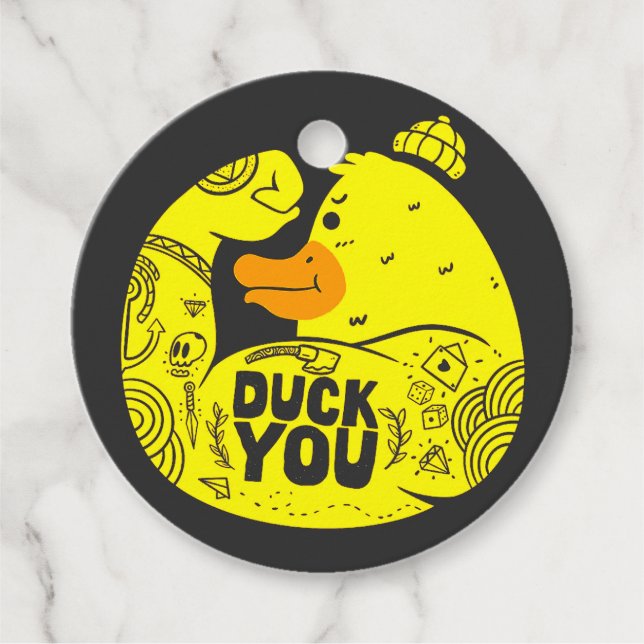 Etiquetas Para Recuerdos Simple Duck you (Anverso)