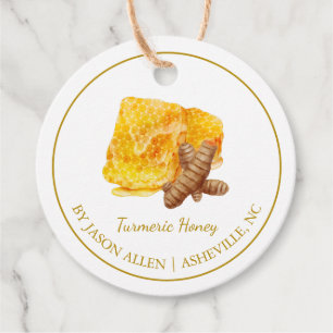 Etiquetas Para Recuerdos Simple Honeycomb Turmeric Infused Honey Hang Tag