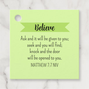 Etiquetas Para Recuerdos Simple Lime Verde Pregúntenle a Dios Biblia Verdad