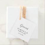 Etiquetas Para Recuerdos Simple Minimalista Gracias Boda<br><div class="desc">Estas simples y minimalistas gracias etiquetas de favores matrimoniales son perfectas para un boda español moderno. El diseño, sencillo y elegante, presenta una tipografía de escritura clásica y elegante en blanco y negro. Haga las etiquetas propias incluyendo sus nombres, el evento (si procede) y la fecha. Estas etiquetas de bienvenida...</div>
