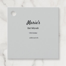 Etiquetas Para Recuerdos simple mínimo blanco clásico edi bat mitzvah