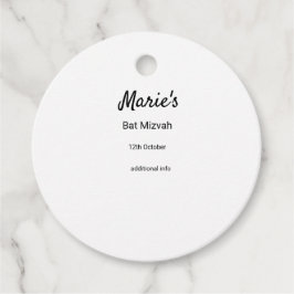 Etiquetas Para Recuerdos simple mínimo blanco clásico edi bat mitzvah
