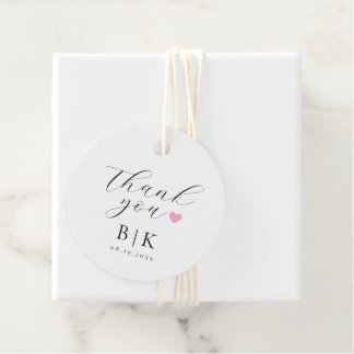Etiquetas Para Recuerdos Simple Script Gracias con Corazón Boda Blanca