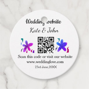 Etiquetas Para Recuerdos Simple sitio web de boda minimalista código Q R ag