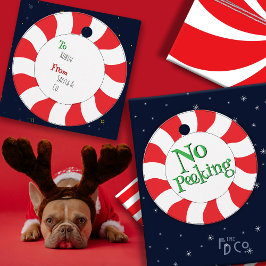 Etiquetas Para Recuerdos ¡Sin Peeking! Fun Peppermint Candy Swirl Gift Etiq