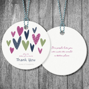 Etiquetas Para Recuerdos Sincera gratitud Corazones Navy Abogado Favor Etiq