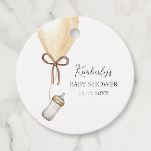 Etiquetas Para Recuerdos Sip & See Simple Boho Balloon Botes Baby Shower