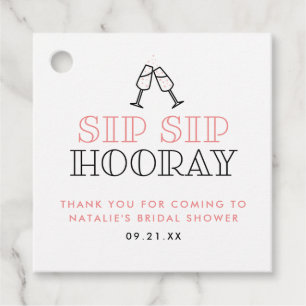 Etiquetas Para Recuerdos Sip Sip Hooray Bridal Shower