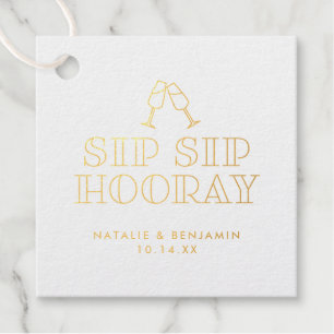 Etiquetas Para Recuerdos Sip Sip Hooray Champagne Tosta