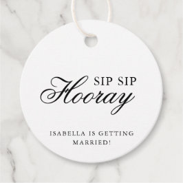 Etiquetas Para Recuerdos Sip Sip Hooray Elegant Calligraphy Shower