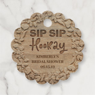 Etiquetas Para Recuerdos Sip Sip Hooray - Rústica Ducha Bridal