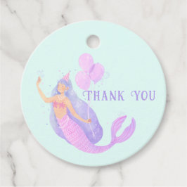 Etiquetas Para Recuerdos Sirena bajo el mar Cumpleaños Chica Azul Gracias