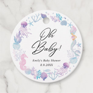 Etiquetas Para Recuerdos Sirenita acuarela bajo el mar Baby Shower