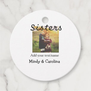 Etiquetas Para Recuerdos Sisters bestis BFF añadir familia de nombres de fo