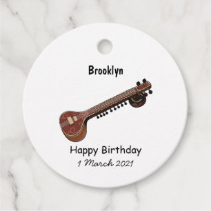 Etiquetas Para Recuerdos Sitar personalizado ilustracion