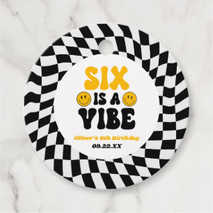 Etiquetas Para Recuerdos Six es una vibra Retro Sexto Cumpleaños 6