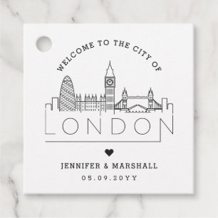 Etiquetas Para Recuerdos Skyline de Londres Boda Favor De La Bienvenida