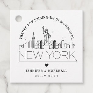 Etiquetas Para Recuerdos Skyline de Nueva York Boda Bienvenido Favor