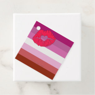 Etiquetas Para Recuerdos SlipperyJoe lápiz labial bandera de orgullo lésbic