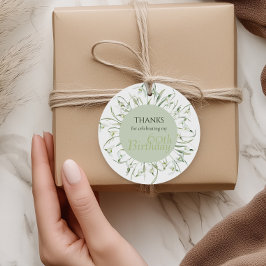 Etiquetas Para Recuerdos Snowdrop 60th Birthday Watercolor Botanical Thanks