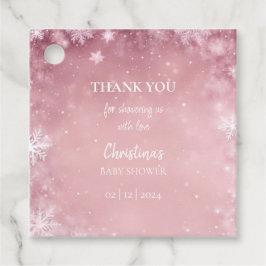 Etiquetas Para Recuerdos Snowflake Winter Wonderland Baby Shower Pink