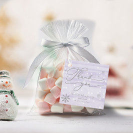 Etiquetas Para Recuerdos Snowflakes Winter Purple Baby Shower Gracias