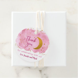 Etiquetas Para Recuerdos Sobre el Baby Shower de la galaxia dorada rosa de 