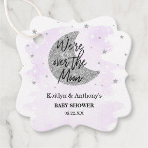 Etiquetas Para Recuerdos Sobre la luna   Baby Shower neutral