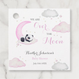Etiquetas Para Recuerdos Sobre la luna Chica Panda Bear Baby Shower
