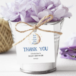 Etiquetas Para Recuerdos Sobre la luna Cute Blue Boy Plaza de Baby Shower