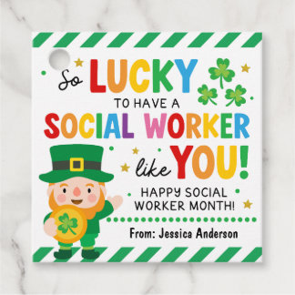 Etiquetas Para Recuerdos Social Worker St. Patrick's Thank You Gift Tags
