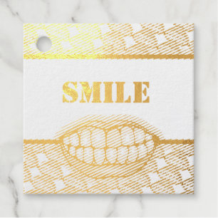 Etiquetas Para Recuerdos Sonrisa de dientes dorados