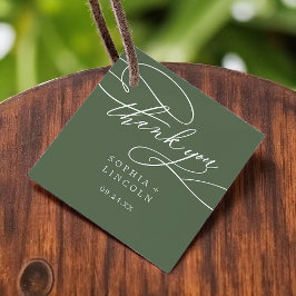 Etiquetas Para Recuerdos SOPHIA Woodland Olive Green Boda Gracias