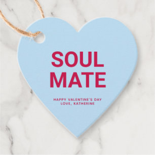 Etiquetas Para Recuerdos Soul mate azul corazón divertido lindo El día de S