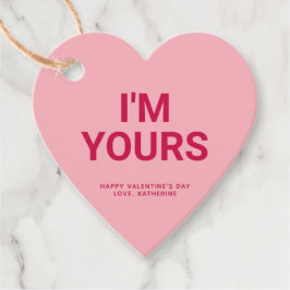 Etiquetas Para Recuerdos Soy tuyo corazón rosa lindo Día de San Valentín pe