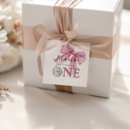 Etiquetas Para Recuerdos Sparkle Pink Coquette Bow 1