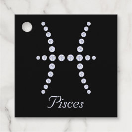 Etiquetas Para Recuerdos Sparkly Diamond Pisces Symbol