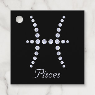 Etiquetas Para Recuerdos Sparkly Diamond Pisces Symbol