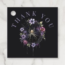 Etiquetas Para Recuerdos Spiderweb Gothic Purple Floral Gracias