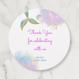 Etiquetas Para Recuerdos Splish splash mermaid cumpleaños gracias